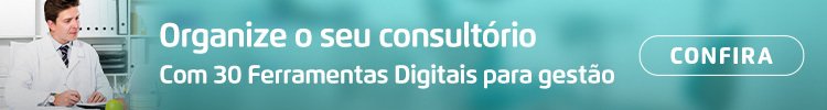 Banner para e-book de ferramentas digitais para gestão do consultório odontológico.