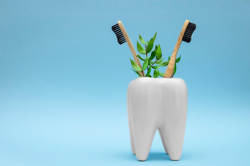 Ilustração digital de odontologia sustentável