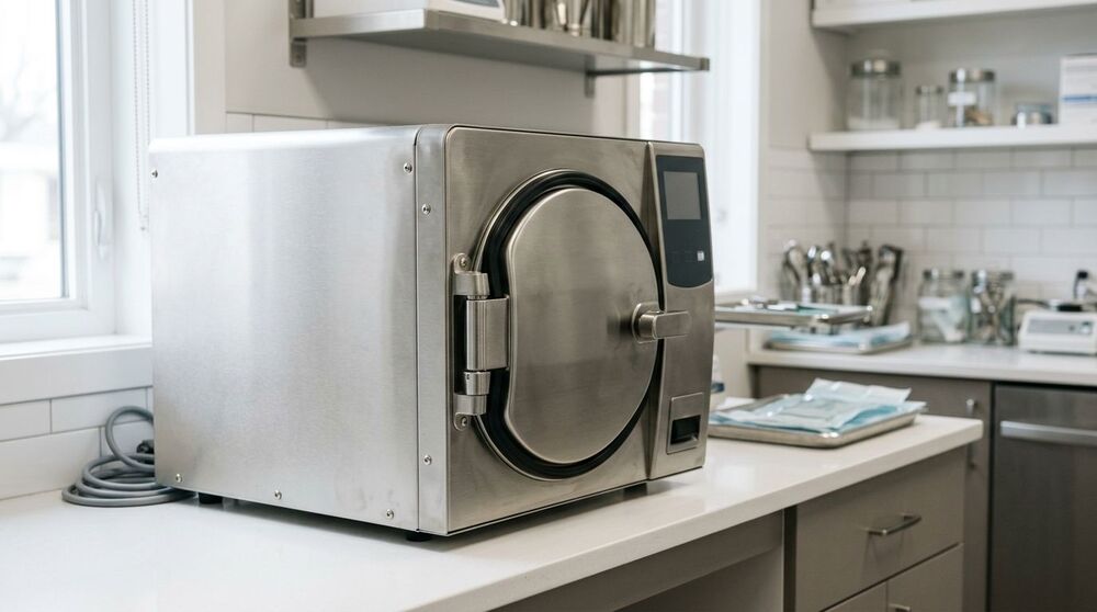 Autoclave em cozinha moderna de laboratório