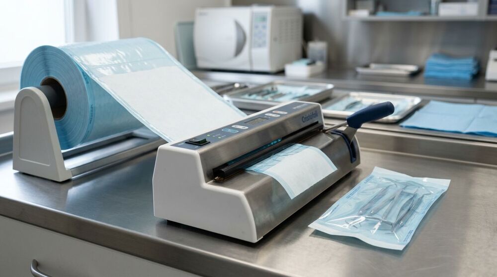Máquina de selagem em ambiente laboratoral