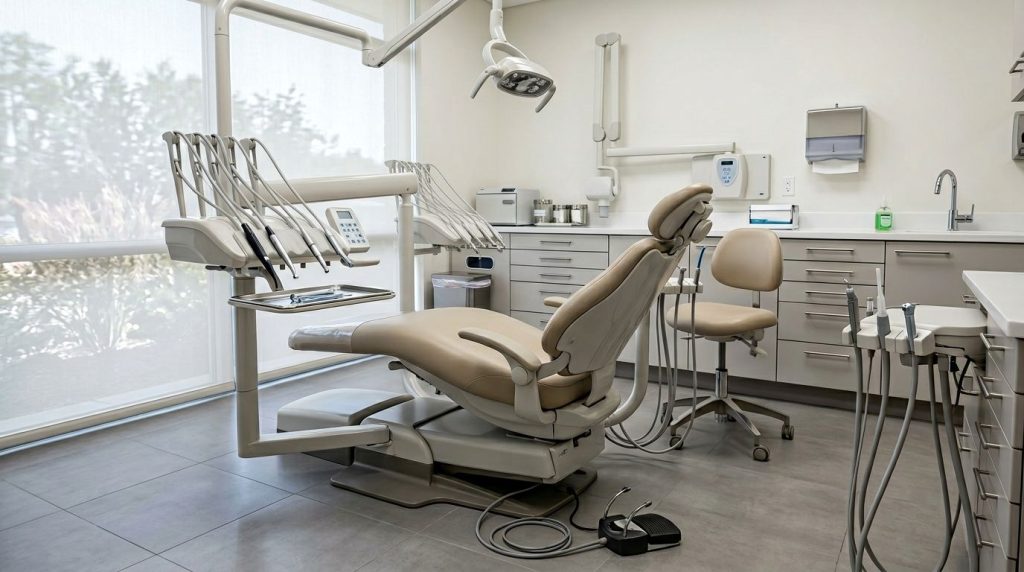 Consultório odontológico moderno e bem equipado