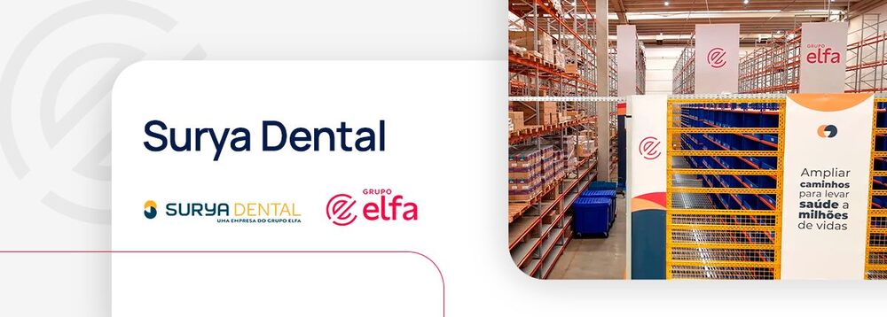 Logo da Surya Dental em ambiente de armazenamento