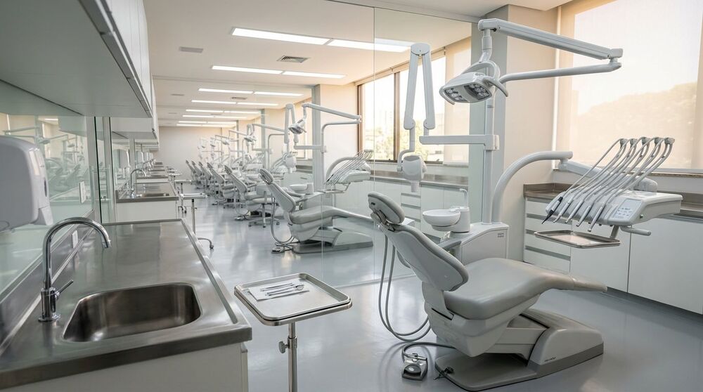 Consultório dentário moderno e bem iluminado